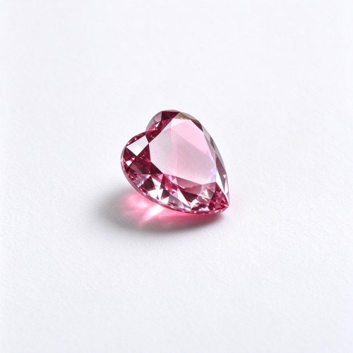 Sakura Pink Gemstone | Delicate Sakura Pink Loose Gemstone | Lab-Created, Heart Cut, 12x12mm | Rings, Pendants, Custom Jewelry