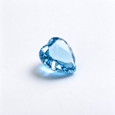 Aquamarine Gemstone | Beautiful Ocean Blue Loose Gemstone | Lab-Created, Heart Cut, 12x12mm | Rings, Pendants, Custom Jewelry