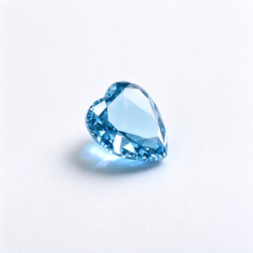 Aquamarine Gemstone | Beautiful Ocean Blue Loose Gemstone | Lab-Created, Heart Cut, 12x12mm | Rings, Pendants, Custom Jewelry