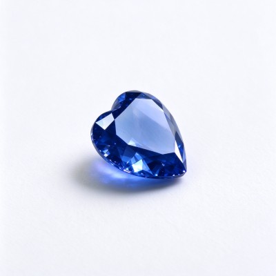 Cornflower Blue Gemstone | Vivid Cornflower Blue Loose Gemstone | Lab-Created, Heart Cut, 12x12mm | Rings, Pendants, Custom Jewelry