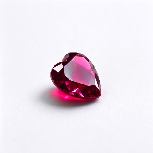 Rubellite Color Gemstone | Vivid Pink-Red Loose Gemstone | Lab-Created, Heart Cut, 12x12mm | Rings, Pendants, Custom Jewelry