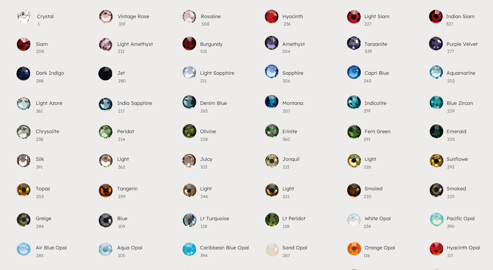 Product color card