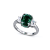 925 Sterling Silver Lab-Created Emerald Ring | Oval-Cut Green Gemstone | Timeless Elegance