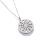 925 Sterling Silver Moissanite Necklace | Floral Sunburst Round Pendant | Pavé Statement Jewelry