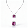 925 Sterling Silver Lab-Created Padparadscha Sapphire Necklace | Sunset Pink-Orange Gemstone | Octagonal Cut Jewelry