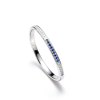 925 Sterling Silver Lab-Created Blue Sapphire Bangle | Diamond Accents | Elegant Gemstone Jewelry