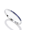 925 Sterling Silver Lab-Created Blue Sapphire Bangle | Diamond Accents | Elegant Gemstone Jewelry