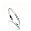925 Sterling Silver Paraiba-Color Green Garnet Bangle | Silver Tone | Half-Pavé Design