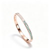 925 Sterling Silver Paraiba-Color Green Garnet Bangle | Rose Gold Tone | Half-Pavé Design