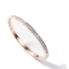 925 Sterling Silver Paraiba-Color Green Garnet Bangle | Rose Gold Tone | Half-Pavé Design