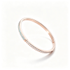 925 Sterling Silver Paraiba-Color Green Garnet Bangle | Rose Gold Tone | Half-Pavé Design