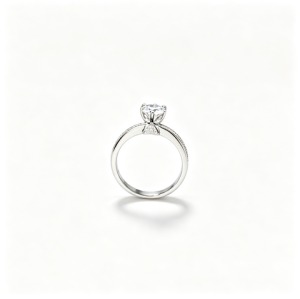 925 Sterling Silver Lab-Grown Diamond Ring | 1-Carat Round Center Stone | Pavé-Set Band