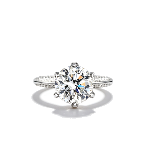 925 Sterling Silver Lab-Grown Diamond Ring | Round Brilliant-Cut Center Stone