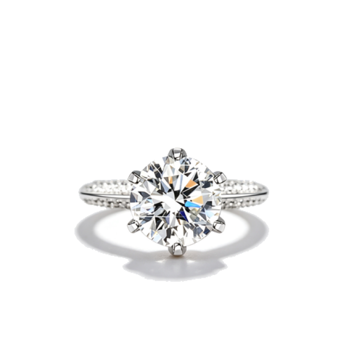 925 Sterling Silver Lab-Grown Diamond Ring | Round Brilliant-Cut Center Stone