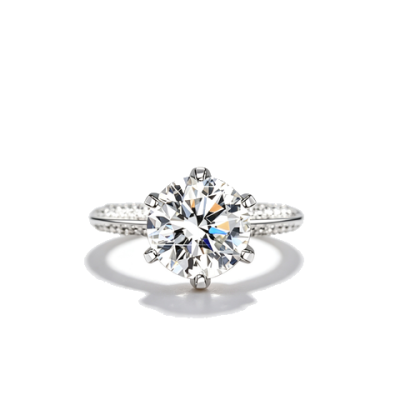 925 Sterling Silver Lab-Grown Diamond Ring | Round Brilliant-Cut Center Stone