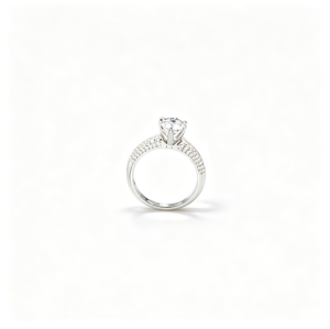 925 Sterling Silver Lab-Grown Diamond Ring | Round Brilliant-Cut Center Stone