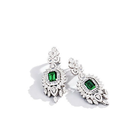 925 Sterling Silver Lab-Created Emerald Jewelry Set | Necklace, Bracelet, Ring & Pair of Earrings