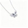 925 Sterling Silver Lab-Created Blue Sapphire Butterfly Necklace | Pavé Accent Pendant