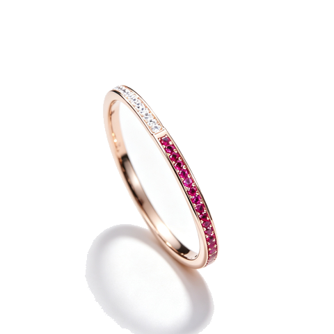 925 Sterling Silver Lab-Created Ruby Bangle | Rose Gold-Tone Finish | Two-Tone Gemstone Design