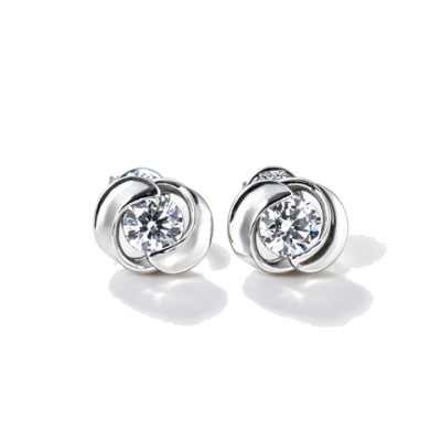 925 Sterling Silver Lab-Grown Diamond Stud Earrings | Sculptural Open-Loop Design