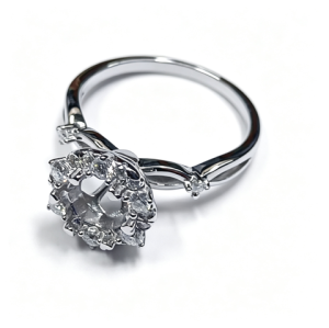 925 Sterling Silver Lab-Grown Diamond Ring | Floral Halo Cluster Design
