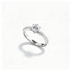 925 Sterling Silver Lab-Grown Diamond Ring | Round Solitaire with Pavé Twist Band