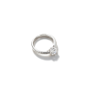925 Sterling Silver Lab-Grown Diamond Ring | Round Solitaire with Pavé Twist Band