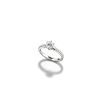 925 Sterling Silver Lab-Grown Diamond Ring | Round Solitaire with Pavé Twist Band