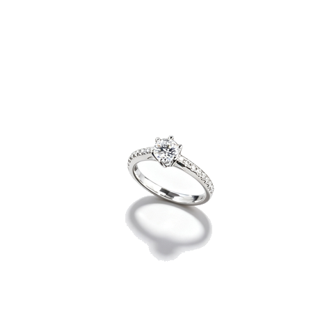 925 Sterling Silver Lab-Grown Diamond Ring | Round Solitaire with Pavé Twist Band
