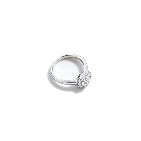 925 Sterling Silver Lab-Grown Diamond Ring | Round Floral Halo Cluster Design