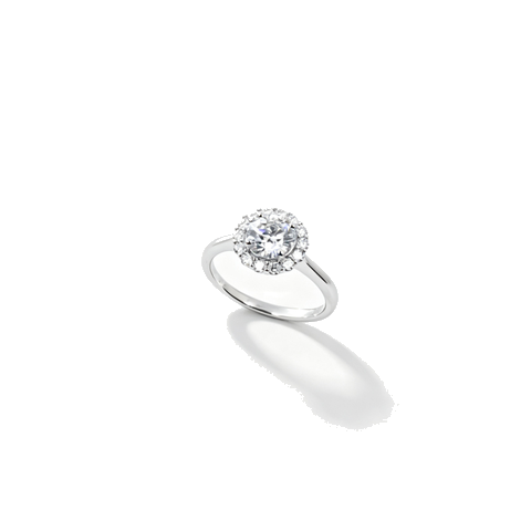 925 Sterling Silver Lab-Grown Diamond Ring | Round Floral Halo Cluster Design