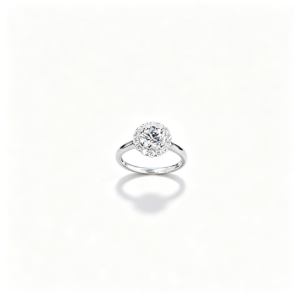 925 Sterling Silver Lab-Grown Diamond Ring | Round Floral Halo Cluster Design