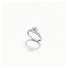 925 Sterling Silver Lab-Grown Diamond Ring | Round Center with Pavé Cluster Shoulders