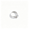 925 Sterling Silver Lab-Grown Diamond Ring | Round Center with Pavé Cluster Shoulders