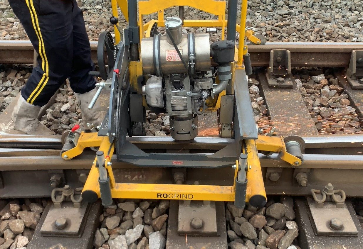 hand rail grinder for turnout and weld finishing