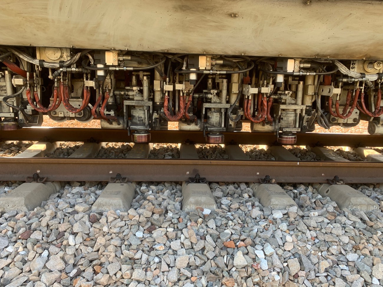 rail grinder machine matched to the track work on site