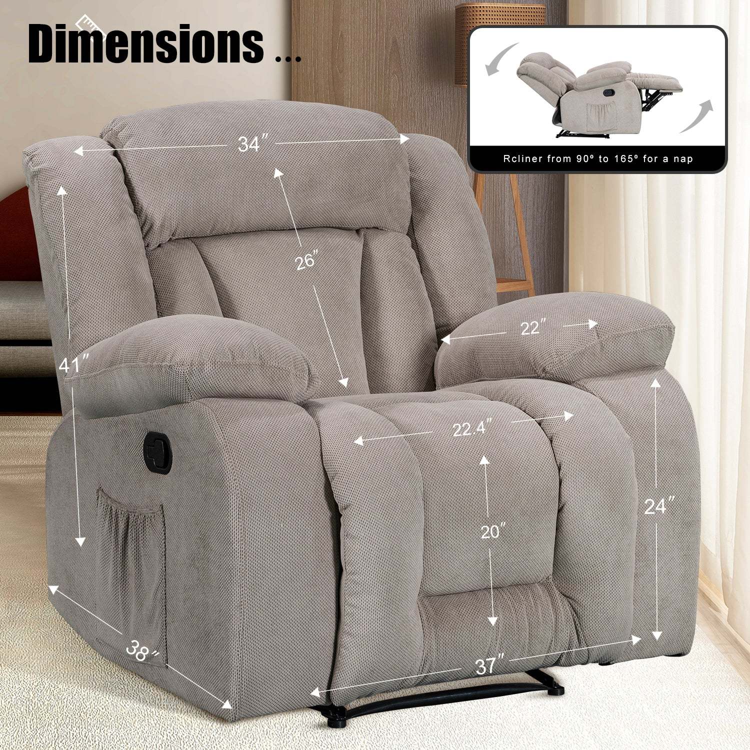 recliner sofa specifications