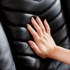 Black Leather Recliner Sofa Set With Lighting  For Living Room