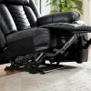 Black Leather Recliner Sofa Set With Lighting  For Living Room