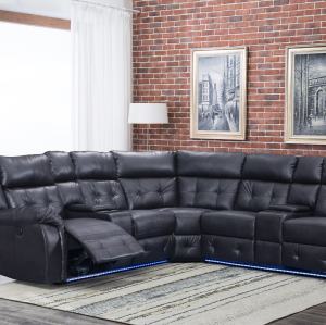 Comfortable Recliner Sofa Set With Cupholder System and LED Light for Living Room Furniture