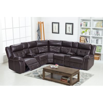 Comfortable Recliner Sofa Set With Cupholder System and LED Light for Living Room Furniture