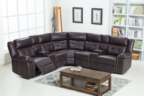 Comfortable Recliner Sofa Set With Cupholder System and LED Light for Living Room Furniture