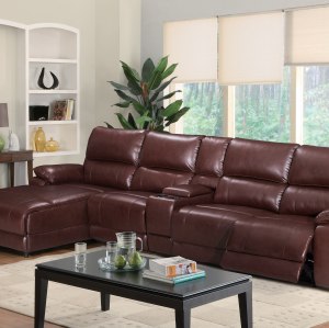 Manual Sectional Recliner Sofa Set with Cup holders Chaise for Living Room Furniture