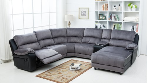 Manual Sectional Recliner Sofa Set with Cup holders Chaise for Living Room Furniture