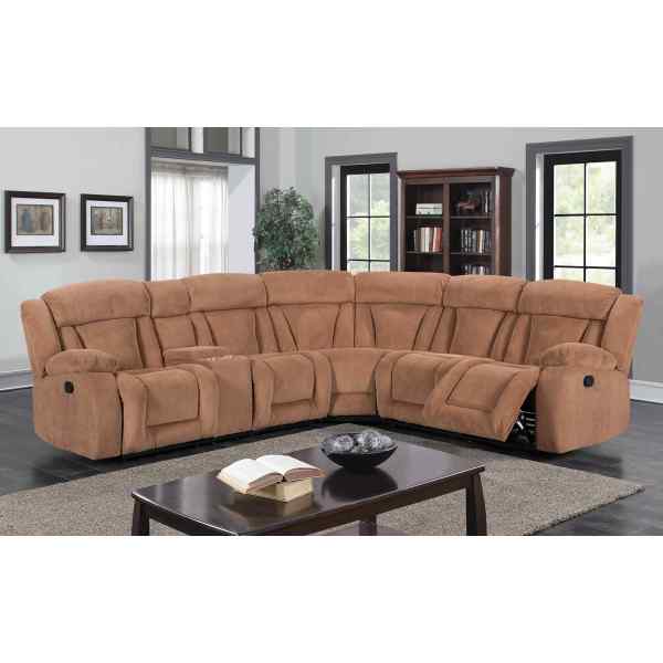 Manual Sectional Recliner Sofa Set with Cup holders for Living Room Furniture