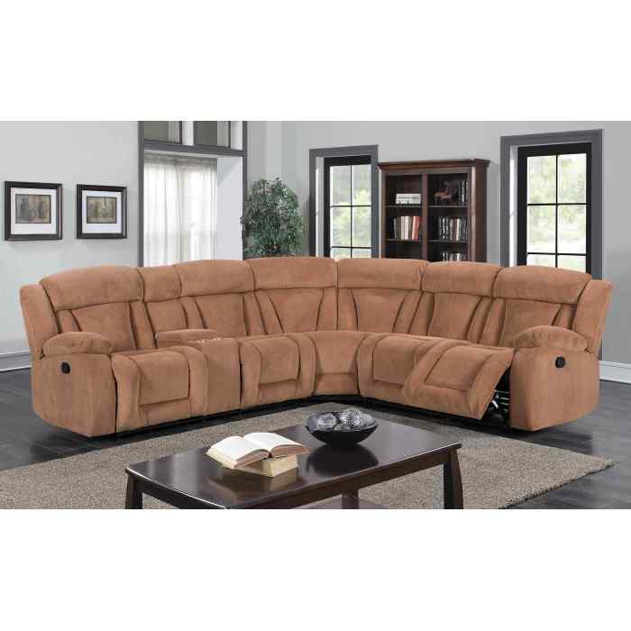 Manual Sectional Recliner Sofa Set with Cup holders for Living Room Furniture