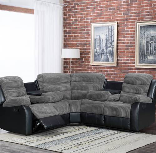 Comfortable Manual Recliner Sofa Set for Two Colors With Drop Down Table for Living Room Furniture