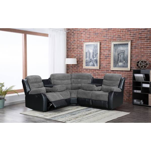 Comfortable Manual Recliner Sofa Set for Two Colors With Drop Down Table for Living Room Furniture