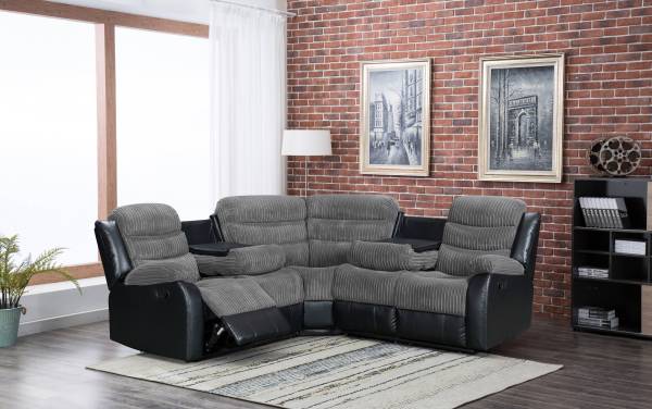 Comfortable Manual Recliner Sofa Set for Two Colors With Drop Down Table for Living Room Furniture