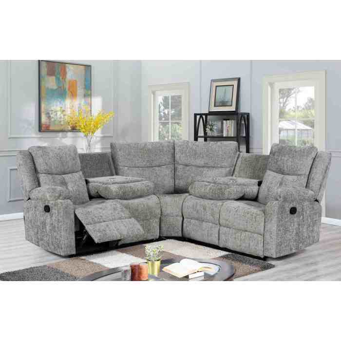 Sectional Recliner Sofa with Wireless charging for living room furniture